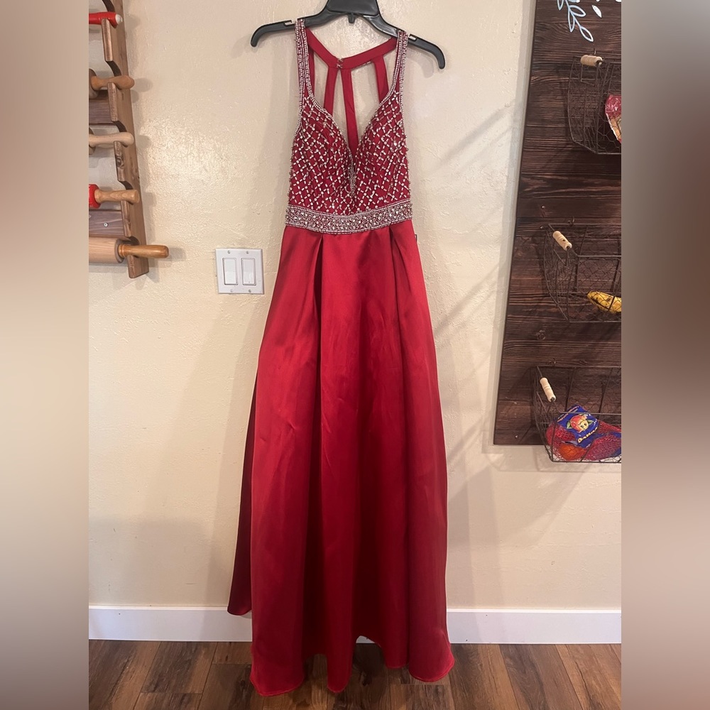 Red Gemmed Prom Dress Size Medium!